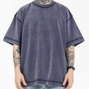 Custom Heavyweight 100% Cotton Oversized <b>Acid</b> Wash T Shirt Vintage Men's Streetwear <b>Drop</b> Shoulder Plain Blank T-Shirt - Product Image 5