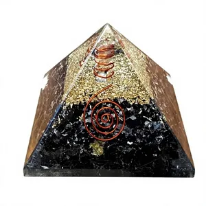 Pyramide d'orgone en tourmaline noire naturelle pour la protection, la guérison énergétique, la méditation, le feng shui, la décoration intérieure, cadeau, vente en gros - Product Image 3