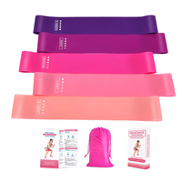 ENVAFA P7250 Juego de 5 Bandas de Resistencia de Látex de Alta Calidad, Mini Bandas Elásticas para Entrenamiento de Cadera, Equipo de Gimnasio y Fitness