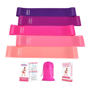 Ensemble de 5 bandes de résistance en latex de haute qualité, mini-bandes élastiques pour l'entraînement des hanches, équipement de fitness pour la salle de sport, vente en gros - Product Image 3