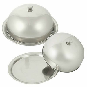 Superbe cloche alimentaire ronde en acier inoxydable, couvercle en métal pour la cuisine, la table, la restauration, assiette de service avec couvercle - Product Image 3