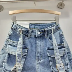 Nuevas llegadas: Shorts de mezclilla para mujer con diseño OEM, de moda, superventas, a precio económico para adultos. - Product Image 4