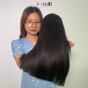 Peluca recta de cabello humano de primera calidad de color negro con cabello natural más popular crudo vietnamita 100% a precio al por mayor