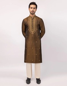 Salwar Kameez léger en coton vert sarcelle pour homme, manches longues, tenue décontractée quotidienne, style ethnique moderne Inde Pakistan - Product Image 2