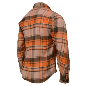 Chemise en flanelle à carreaux orange de qualité supérieure pour homme, chemise décontractée d'hiver à boutons, épaisse, avec deux poches - Product Image 2