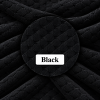 Tissu en maille côtelée de polyester noir, extensible et texturé, pour la confection de vêtements et l'industrie de la mode, vente en gros