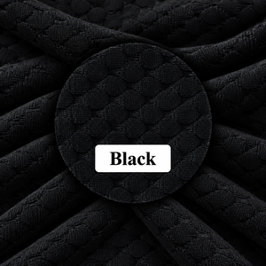 Tela de Punto Acanalado de Poliéster Negro, Material Elástico Texturizado para la Fabricación de Ropa y Prendas de Moda, Suministro al por Mayor - Product Image 4