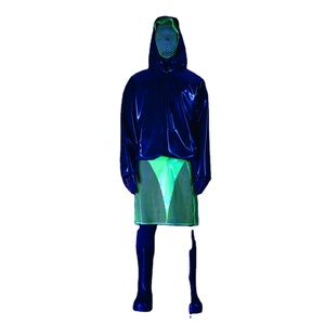 Haut court à manches longues en latex métallisé brillant pour filles, style clubwear, pull court sexy, sweat à capuche brillant avec ceinture, sweat à capuche en latex - Product Image 5
