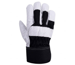 Meilleurs gants de rigueur canadiens en cuir de chèvre et tissu de coton, usage général, durables, pour le travail industriel, avec manchette de sécurité antistatique - Product Image 2