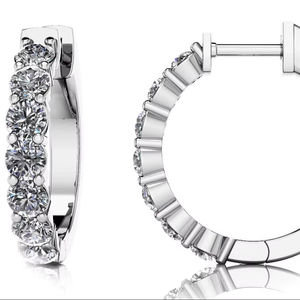 Pendientes de Aro Elegantes de Primera Calidad, Pendientes de Aro con Diamantes Cultivados en Laboratorio de 1/2 Ct, Oro de 14K, Joyería Nupcial para Mujer, Certificado IGI, Lujo para Bodas - Product Image 1