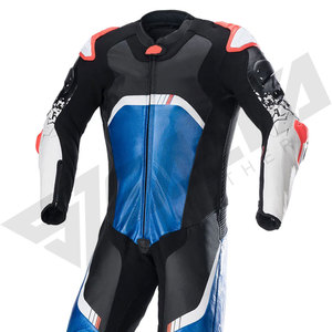 Unisex Full Sleeve Motorcycle Racing Suit Modal 160g Color <b>Blocked</b> Breathable All Seasons One Piece Jacket Pant - Product Image 2