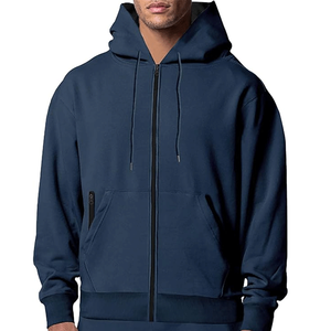 Vente en gros OEM – Nouvelle veste d'hiver oversize pour homme en molleton de coton noir brodé avec fermeture éclair, respirante et écologique - Product Image 4
