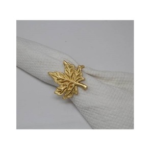Luxury Gold Palm Leaf <b>Aluminum</b> Eco-Friendly Durable Modern Napkin Ring Holder Tropical Wedding <b>Table</b> Dcor for Resort Wholesale - Product Image 4