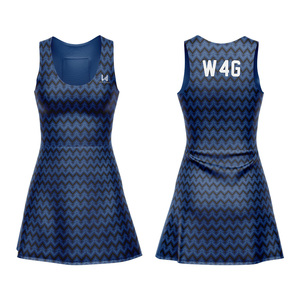 Vestido de Tenis Azul con Estampado Geométrico para Mujer, Sin Mangas, Cuello Redondo, Absorbe la Humedad, Ajustado, Ropa Deportiva, Falda de Golf para Verano - Product Image 3