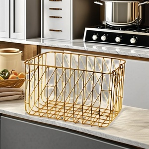 Cesta de alambre de metal, lavandería, almacenamiento de cocina, cesta de frutas multifunción al por mayor almacenamiento de alambre barato cesta de cocina de acero metálico - Product Image 3