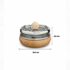 Brûleur à Bakhoor Rond en Bois de Luxe, Porte-Encens Oud Portable en Métal, Mabkhara Moderne pour la Décoration de la Maison et du Bureau, et Cadeau Arabe - Product Image 5