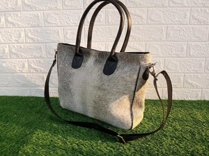 Bolso Tote de Cuero Genuino con Pelo, Venta al por Mayor de Fábrica, Bolso de Hombro Vintage de Gran Capacidad - Product Image 3