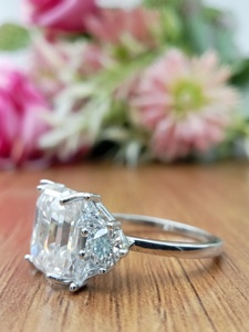 D'VINS JEWELS Bague de fiançailles et de mariage tendance, forme éclatante, taille brillante, sertie de diamants de laboratoire couleur D, plaqué or blanc et argent - Product Image 4
