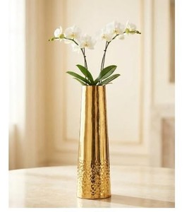 Florero moderno de metal dorado, decoración de lujo para el hogar, florero decorativo de hierro para sala de estar, centro de mesa para bodas - Product Image 1