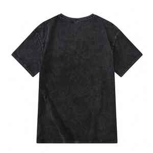 Camiseta de Hombre de Estilo Formal Clásico, 100% Algodón Transpirable, Lavado Ácido, Corte Holgado, Cuello Redondo, Manga Corta, Tejido de Punto - Product Image 2