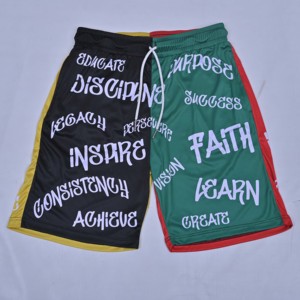 Pantalones Cortos Deportivos Casuales para Hombre, Ecológicos, Negros y Verdes, con Estampado de Letras, Cintura Media, Logotipo Personalizado en la Parte Delantera, Cordón Ajustable, Secado Rápido - Product Image 5
