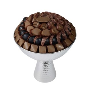 Bol à chocolat rond en métal argenté créatif, présentoir à desserts, écologique, pour mariages, maison, hôtel, restaurant, plateau de service, article cadeau - Product Image 4