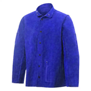 Veste de soudeur haute performance en cuir de vachette pleine fleur, haute visibilité, vêtement de travail d'hiver, caractéristiques de sécurité réfléchissantes ANSI/EN ISO - Product Image 2