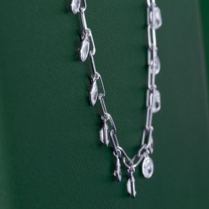Luxury <b>Statement</b> <b>Necklace</b> Featuring Dangling Pear, Oval, Marquise, and Emerald Cut Lab-Grown Diamonds in 14K Gold For Function - Product Image 2