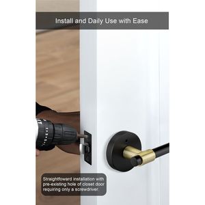Set di 6 Maniglie per Porte Interne Nere e Oro, Maniglia a Leva per Privacy, Eleganti Maniglie Nere e Oro per Interni - Product Image 4