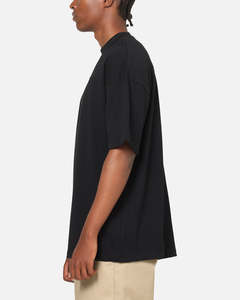 เสื้อยืดผู้ชายทรงโอเวอร์ไซส์ สีดำล้วน ผ้าฝ้าย แขนสั้น คอกลม ทรงสปอร์ต สีพื้น ความยาวปกติ ทรงหลวม สวมใส่สบายๆ สำหรับทุกวัน - Product Image 5
