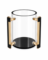 Tasse de lavage juive moderne en acrylique transparent (Lucite) à deux poignées, surface polie, pour Purim et Pessa'h, à poser sur comptoir