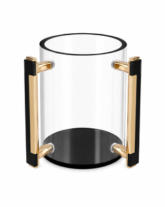 Tasse de lavage juive moderne en acrylique transparent (Lucite) à deux poignées, surface polie, pour Purim et Pessa'h, à poser sur comptoir - Product Image 1