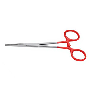 Pinzas Hemostáticas Kelly de 5.5 Pulgadas, Rectas, Rojas, Instrumentos Quirúrgicos de Acero Inoxidable de Grado Alemán, Pinza Hemostática con Bloqueo - Product Image 5