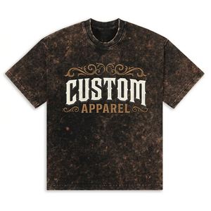 T-shirt unisexe à manches courtes en jersey 100% coton, coupe classique, respirant, style streetwear vintage, avec impression sérigraphique personnalisée et effet délavé à l'acide - Product Image 1