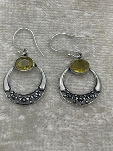 Latest style German <b>Silver</b> <b>Top</b> Quality For This Oval shape Citrine Stone Gemstone Earring Wholesale For Wome jewelry - Product Image 4