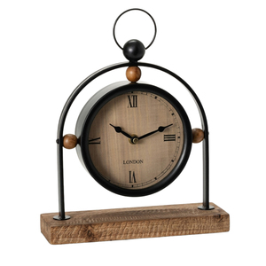 Reloj de Mesa Giratorio de Metal Industrial, Reloj de Escritorio Vintage de Doble Anillo, Reloj de Mesa Estilo Steampunk Retro para Estudio y Hogar - Product Image 4