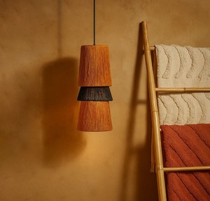 Lámpara Colgante de Doble Tono con Flecos |   Jute Negro Colgante de Altura Ajustable y En Capas |   Lámpara de Techo Moderna Estilo Boho para Hotel - Product Image 3