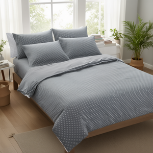 DIVINE 300TC Cotton Hotel Bedding Set American Style Single Bed <b>Sheet</b> 60x90 Inch <b>Fitted</b> and Flat Dot <b>Pattern</b> 3pcs - Product Image 3