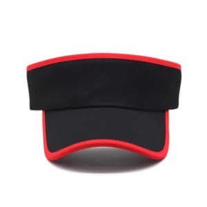 Casquette de sport unisexe noire avec bordure rouge, protection UV, 100% coton, réglable, pour course à pied, tennis, golf, été - Product Image 3