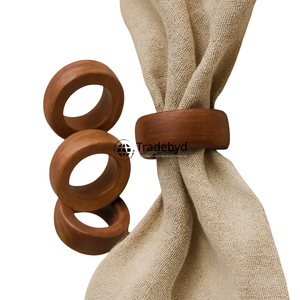 Anillos de Servilleta de Madera Clásicos para Boda, Duraderos y Ecológicos, Accesorio Decorativo para Comedor, Tradebyd - Product Image 2