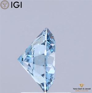 เพชรทรงกลม 7.47 มม. เพชร CVD ที่เพาะเลี้ยงในห้องปฏิบัติการ 1.50 กะรัต ได้รับการรับรองจาก IGI สีฟ้าสดใสแฟนซี ความสะอาดระดับ VVS2 สำหรับแหวนแบบโซลิที - Product Image 4