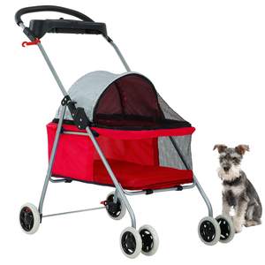 Poussette pour animaux de compagnie pliante extérieure TH-PPS-222 avec ventilation en maille et auvent réglable Idéal pour les voyages à l'extérieur Logo personnalisé - Product Image 1