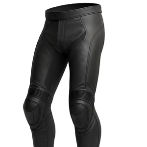 Pantalones de Motociclismo de Cuero con Protección Blindada CE, Protección para Rodillas, Estilo Profesional, Alta Visibilidad, Logotipo con Detección de Agujas, para Hombre - Product Image 1