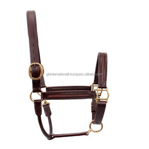 Col licou de cheval en cuir véritable, noir ou marron, fait sur mesure, canal vide réglable, de qualité supérieure, avec matériel en laiton - Product Image 6