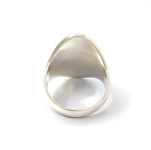 Unisex Sterling Silver Black Onyx <b>Ring</b> Vintage Oval Gemstone Signet Handcrafted Textured Jewelry Wholesale - Product Image 4