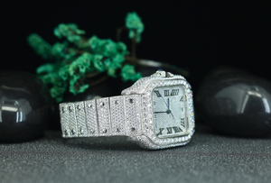 Luxury Iced Out <b>Square</b> <b>Men</b>’s Quartz <b>Watch</b> | Stainless Steel Hip Hop Diamond Bust Down Wristwatch Wholesale - Product Image 4