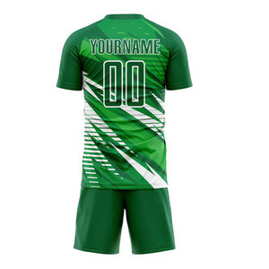 High Quality Custom Kelly Green White Heat Transfer Printing <b>Soccer</b> Uniforms Wholesale Adult Sizes Customized Fabric Breathable - Product Image 4
