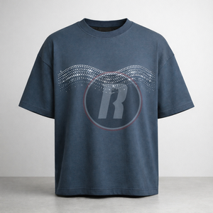 เสื้อยืดผู้ชายประดับเพชร 100% ผ้าฝ้ายพรีเมียม สตรีทแวร์ ดีไซน์คริสตัลระยิบระยับ แฟชั่นลำลอง แขนสั้น ทรงปกติ - Product Image 1