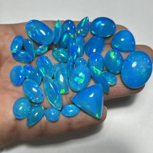 Ethiopian Hasnain Gems Pryba Color Natural <b>Blue</b> <b>Opal</b> Multi Fire Cabochon Mixed Shape Loose Gemstone Model #Opl906M for <b>Ring</b> - Product Image 2