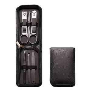 Classic Black Stainless Steel Professional Durable Nail <b>Kit</b> Bag 10-in-1 Nail Clipper Portable <b>Manicure</b> Set Zipper Closure for - Product Image 1